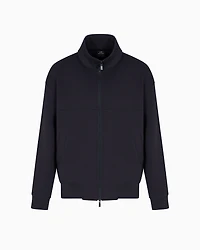 Full zip sweatshirt bonded cotton blend
