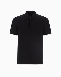 Slim fit stretch cotton polo with logo