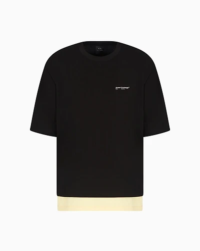 Double effect short-sleeved sweatshirt