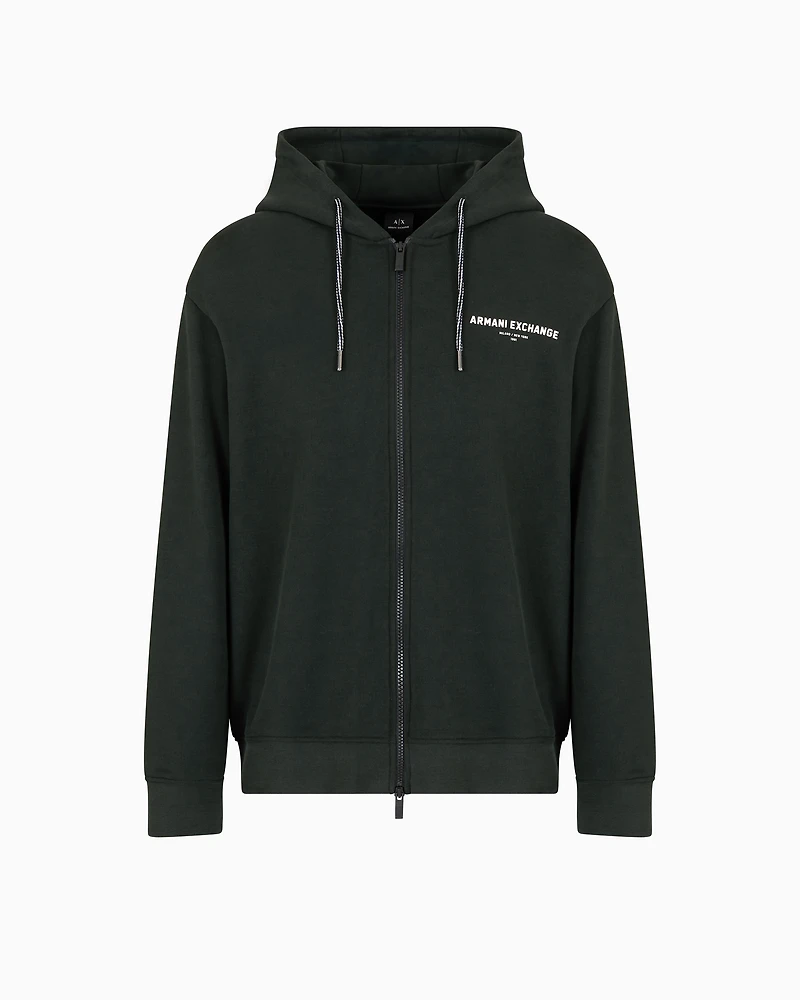Zip-up hoodie with Milan/New York print on the back