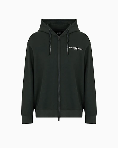Zip-up hoodie with Milan/New York print on the back