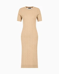 Longuette dress fabric with allover logo