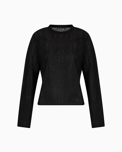 Long-sleeved sweater lurex yarn