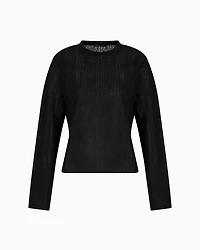 Long-sleeved sweater lurex yarn