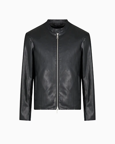 Faux leather jacket with zip