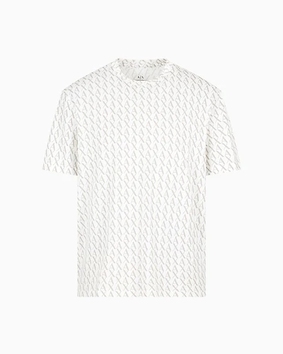 Armani Exchange - Long sleeve T-shirt with logo prints, Man, White, Size: S