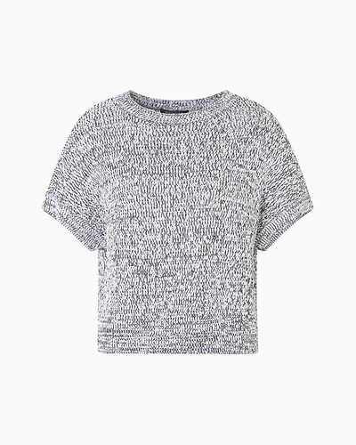 Perforated bouclé fabric sweater