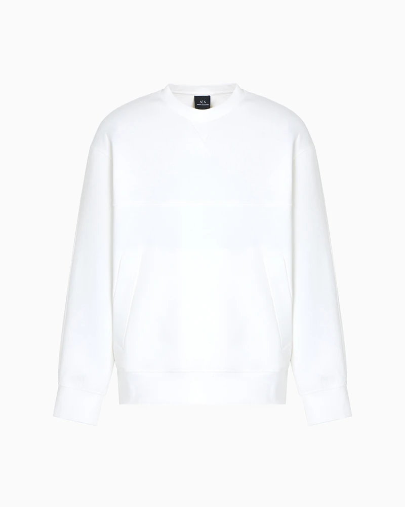 Bonded cotton crewneck sweatshirt