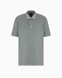 Used effect cotton piquet polo