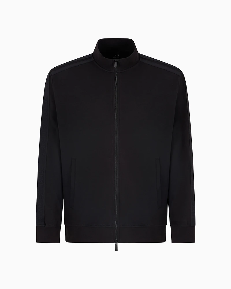 Full zip sweatshirt with logo bands