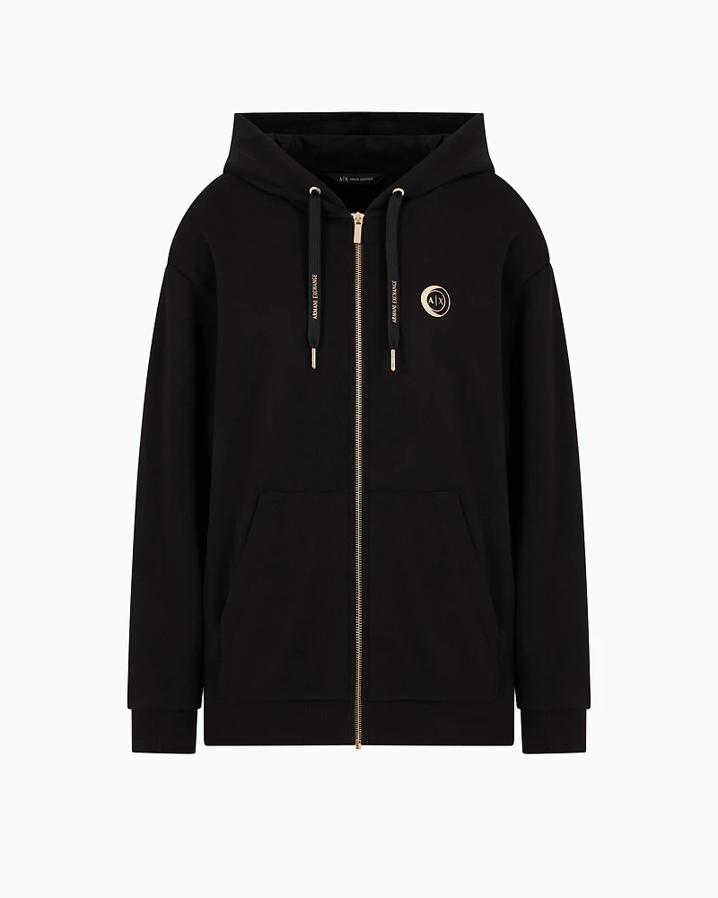 Metal Logo Zip Up Hoodie