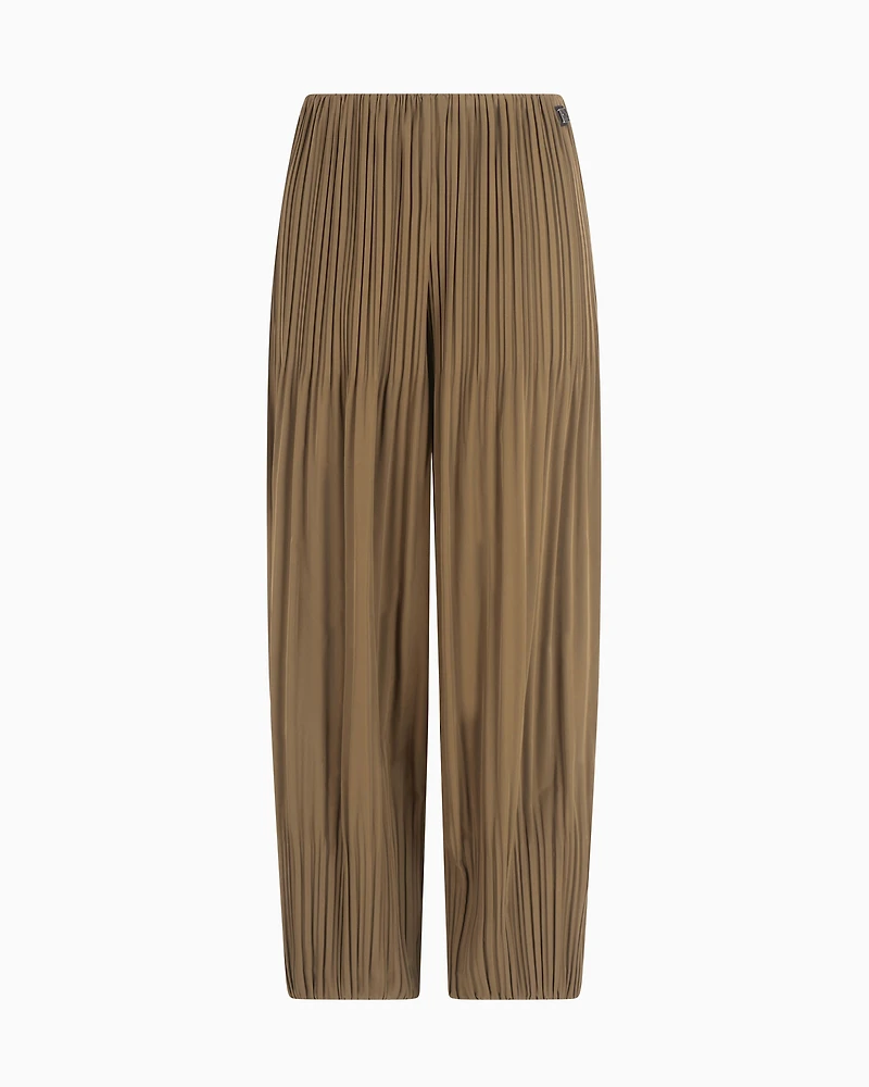 Wide trousers pleated fabric