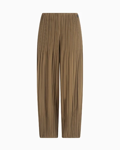Wide trousers pleated fabric