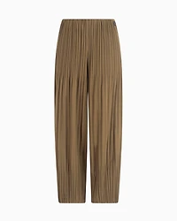 Wide trousers pleated fabric