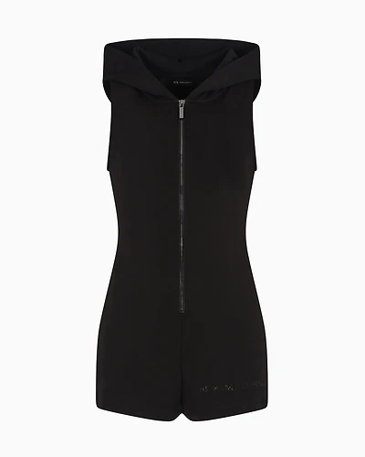 Short jumpsuit with hood