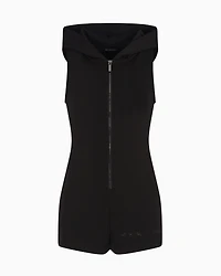 Short jumpsuit with hood