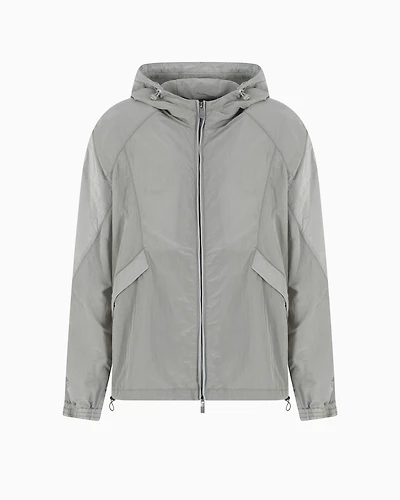 Nylon hooded blouson