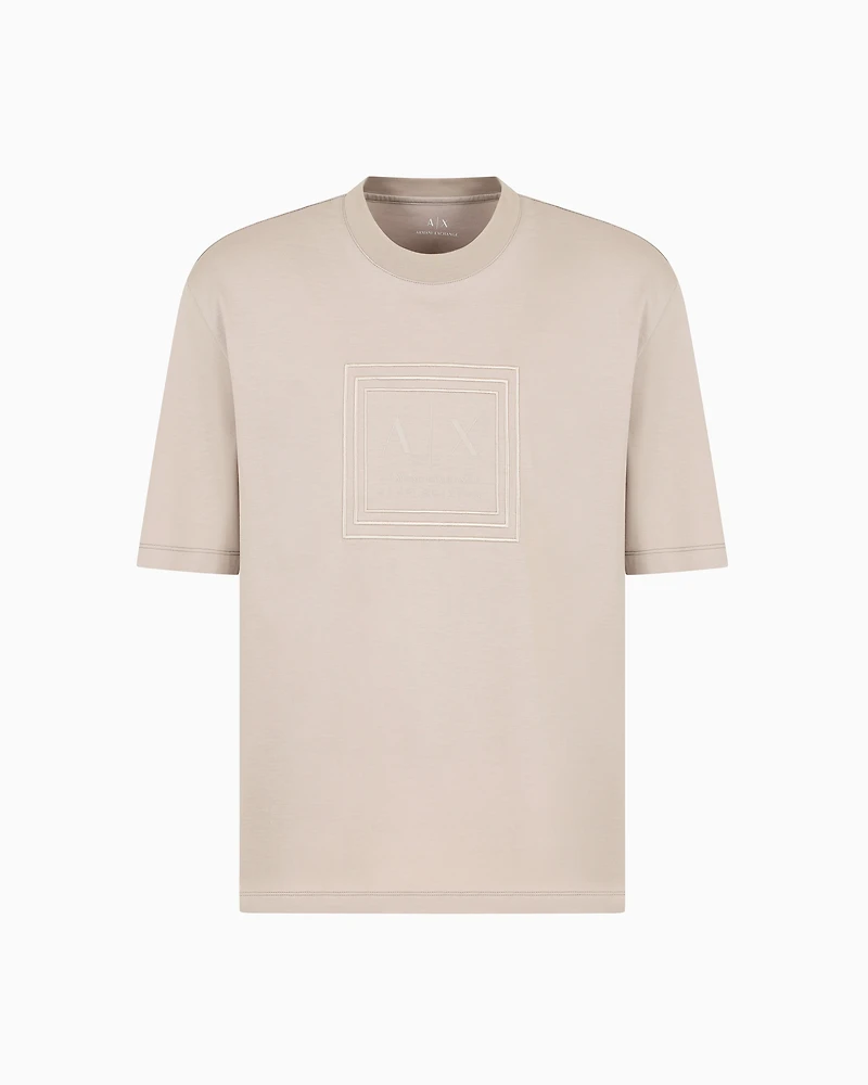 Regular fit mercerised cotton T-shirt