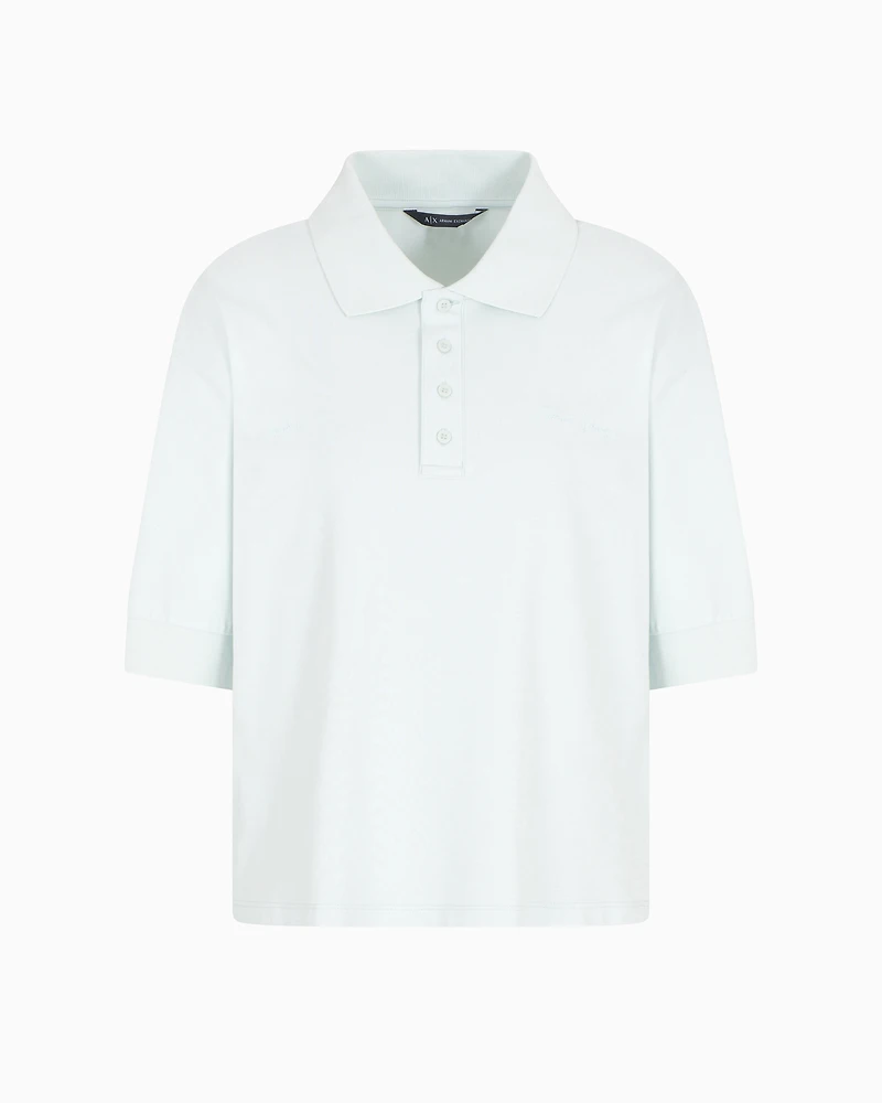 Stretch pique polo shirt with logo