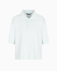 Stretch pique polo shirt with logo