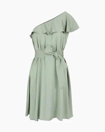 One-shoulder viscose dress