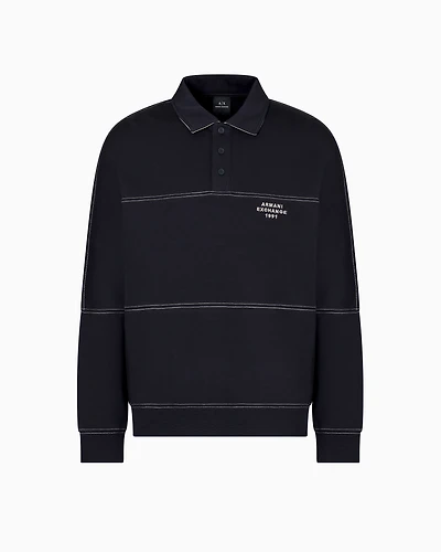 Bonded stretch polo sweatshirt