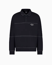 Bonded stretch polo sweatshirt