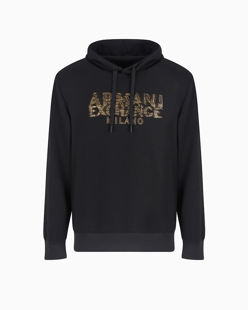 Hoodie with blurred logo effect
