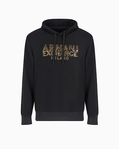 Hoodie with blurred logo effect