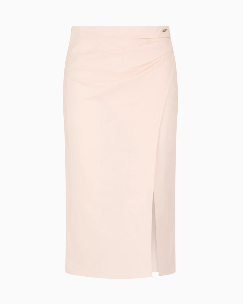 Linen blend longuette skirt