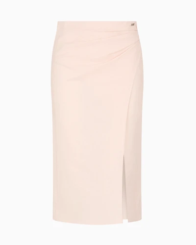 Linen blend longuette skirt