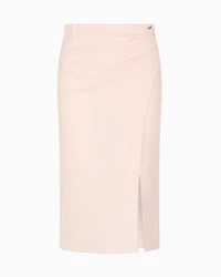 Linen blend longuette skirt