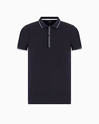 Polo with contrasting logo cotton spandex