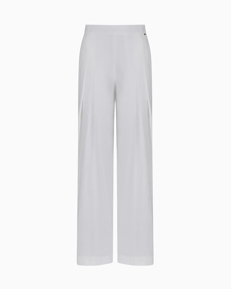 Wide leg trousers linen blend
