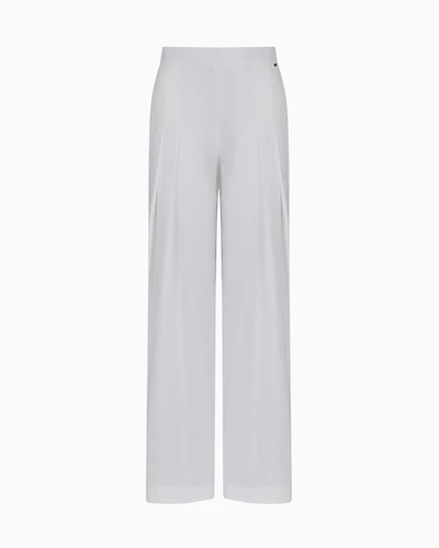 Wide leg trousers linen blend