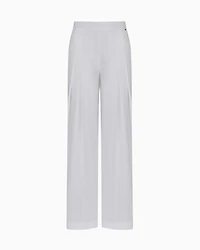 Wide leg trousers linen blend