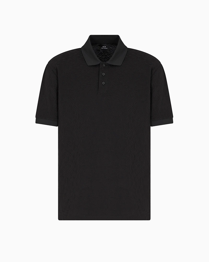 Regular fit polo shirt with tone-on-tone allover logo