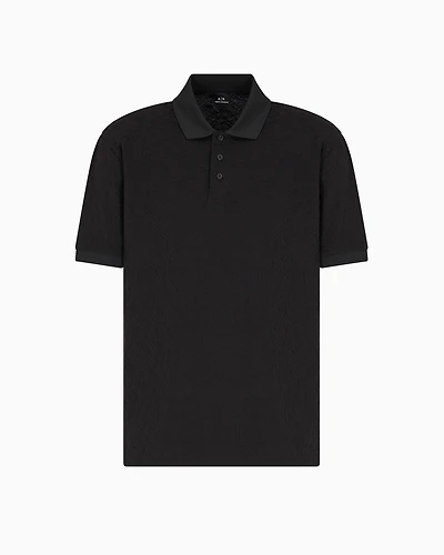 Regular fit polo shirt with tone-on-tone allover logo