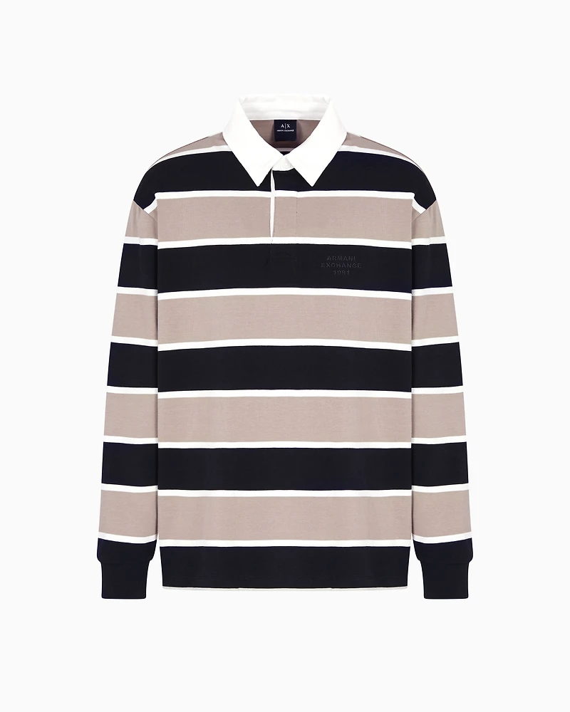 Loose fit polo with maxi stripes