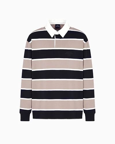 Loose fit polo with maxi stripes