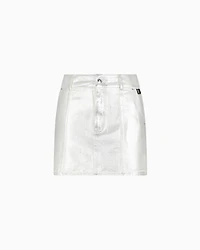 Stiff cotton mini skirt metal