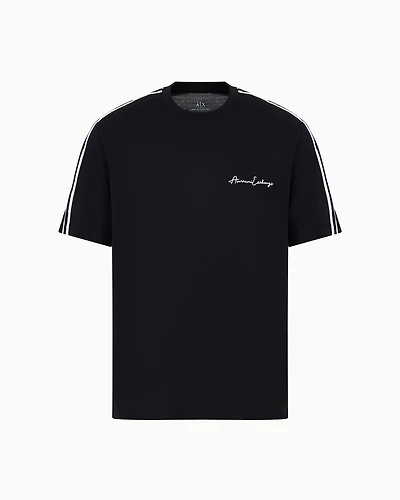 Armani Exchange - Logo Signature Crewneck T-Shirt, Man, Black, Size: