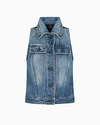 Cotton denim vest
