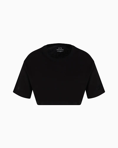 Cropped T-shirt with logo on the sleeves
