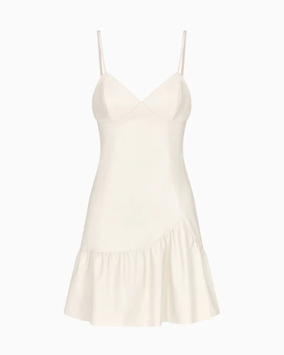ASV Faux Leather Short Dress with Ruffles