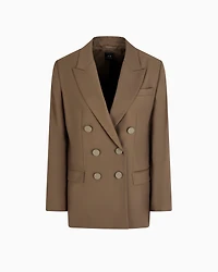 Double-breasted twill jacket