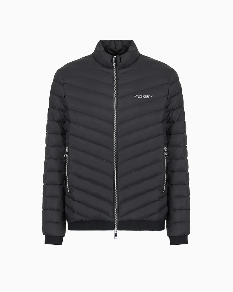 Double-faced padded jacket with zip