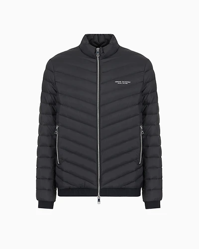 Double-faced padded jacket with zip