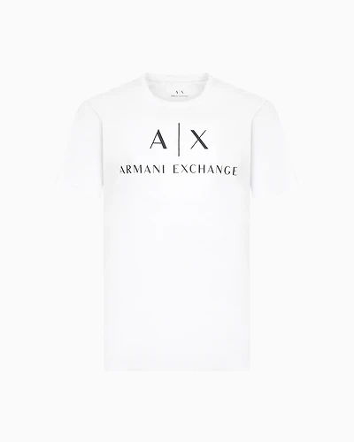 Armani Exchange - Slim fit jersey T-shirt with logo, Man, White, Size:
