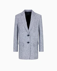 Single-breasted linen and cotton jacket